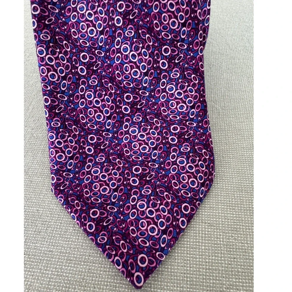 ITALO FERRETTI Silk Tie Purple/Pink/Blue‎ Circles